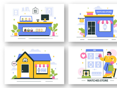 10 Watches Store Illustration