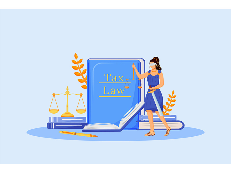Tax law flat concept vector illustration