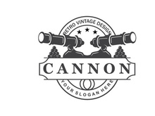 Cannon Logo, Elegant Simple Design Retro Vintage Style