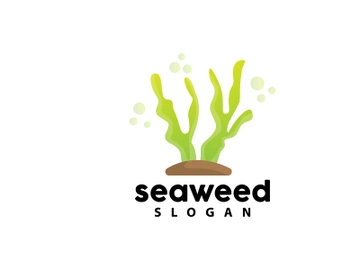 Coral reef logo vector silhouette sea fish habitat simple beautiful sea plants preview picture
