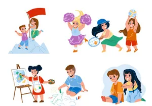 Kid boy girl characters