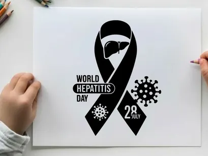 world hepatitis day awareness ribbon vector illustration