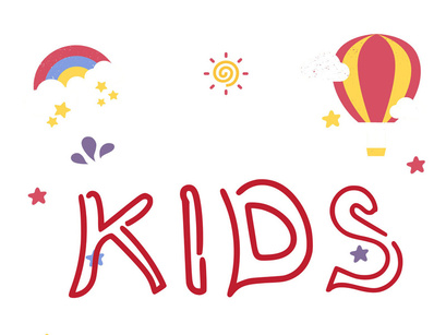 Kids Funy Font With Cute And Cheerful Shapes