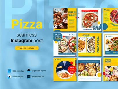Pizza Social Media Post - yellow color theme