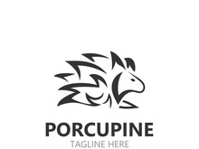 Porcupine logo design. animal vintage minimalist logo Hedgehog modern template icon