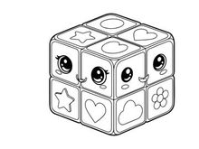 Cute love themed dice vector illustration flat design