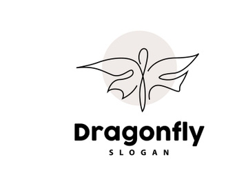 Dragonfly Logo, Flying Animal Vector, Simple Minimalist Design preview picture