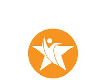 People star logo design to achieve a success or dream.