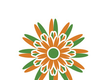 Traditional Asian colorful floral pattern Stained glass mosaic logo tile design inspiration