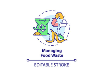 Managing food waste concept icon preview picture