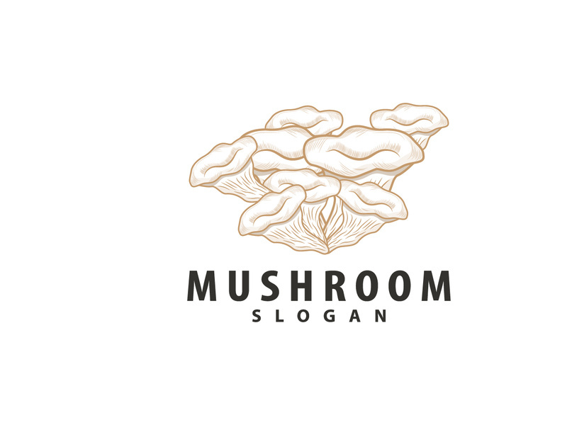 Mushroom Logo, Retro Minimalist Design