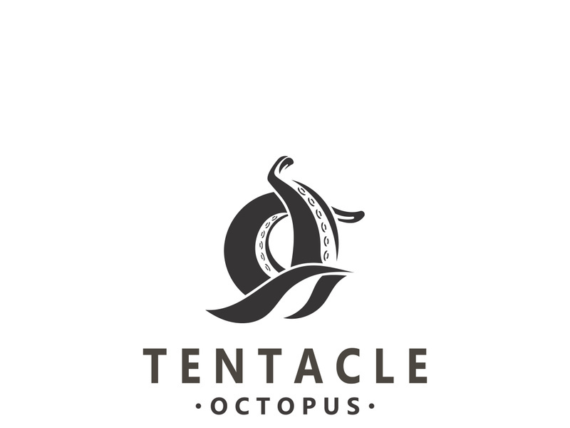 Octopus tentacle logo image design ocean animal vintage illustration