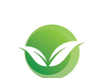 Green leaf logo design template modern leaf logo vector preview picture