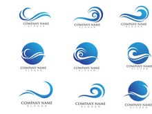 Blue Wave Water logo element vector
