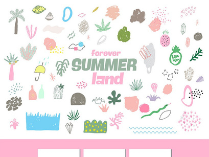 Forever Summer Land Illustration Set