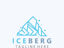 Iceberg Logo Design,simple ice mountain landscape Template vector Illustration