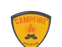 Bonfire Campfire Camp Fire place wood flame vintage retro logo design