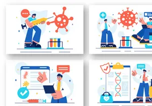 13 Immunologist Vector Illustration