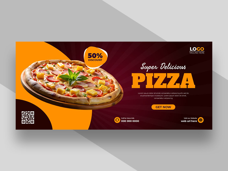 Food Menu and Delicious Pizza Facebook Cover Ver-4