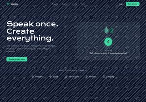 Voice AI SaaS Landing Page Design | Dark Futuristic UI/UX for Pr