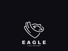 Eagle Bird Logo, Falcon Flying Soaring Geometric Logotype concept symbol design