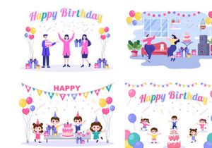 18 Happy Birthday Party Illustration