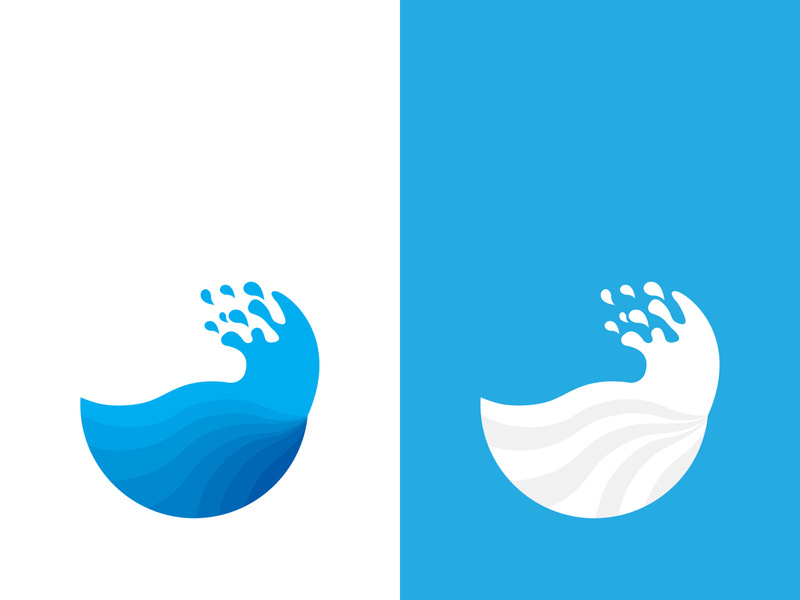 Wave beach vector illustration design logo