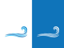 Wave beach vector illustration design logo