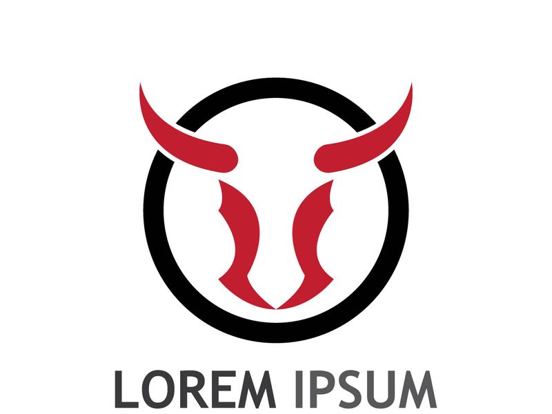 Vintage bull head horns logo