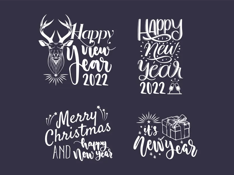 new year christmas holiday typography letter quotes t-shirt