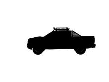 Silhouette of a pickup truck with a roof rack
