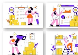 10 Inventory Management Vector Illustration
