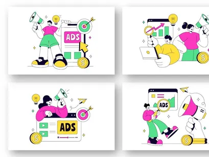10 Advertising Vector Illustration