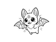 Cute angry bat creature flying vector illustration