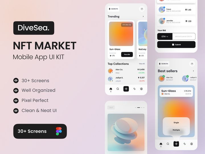 DiveSea - NFT Market App UI KIT preview picture