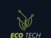 Eco technology business vector design modern. Nature technology logo with leaf and circuit tech minimalist vector illustration