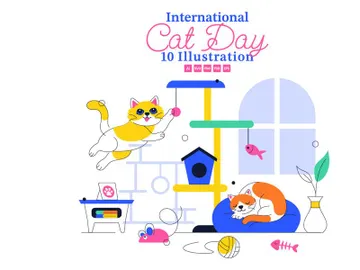 10 International Cat Day Illustration preview picture