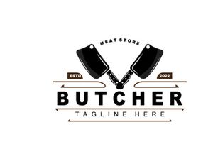 Butcher logo design, Knife Cutting Tool Vector Template, Product Brand Illustration