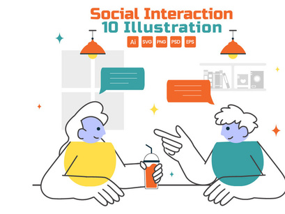 10 Social Interaction Illustration