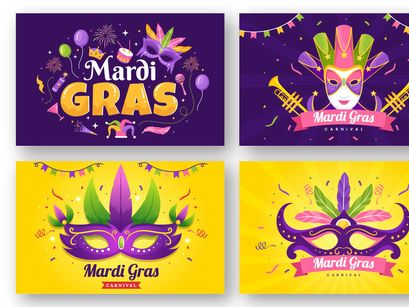17 Mardi Gras Carnival Illustration