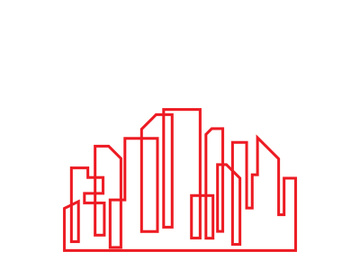 Modern City skyline illustration in flat design preview picture