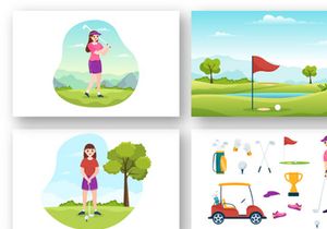 12 Golf Sport Illustration