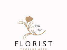 Flower logo design Floral emblem. Cosmetics, Spa, Beauty salon identity, Boutique and wedding invitations