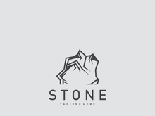 Stone logo template design simple elegant product brand natural element
