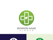 hospital logo and symbol Template, Green logo vector