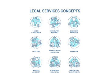 Legal services concept icons set preview picture