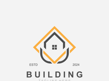 Building logo construction modern real estate symbol for architecture house and property design preview picture