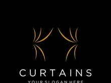 Creative luxury curtain or curtain logo for Theatre, home,hotel and apartment.