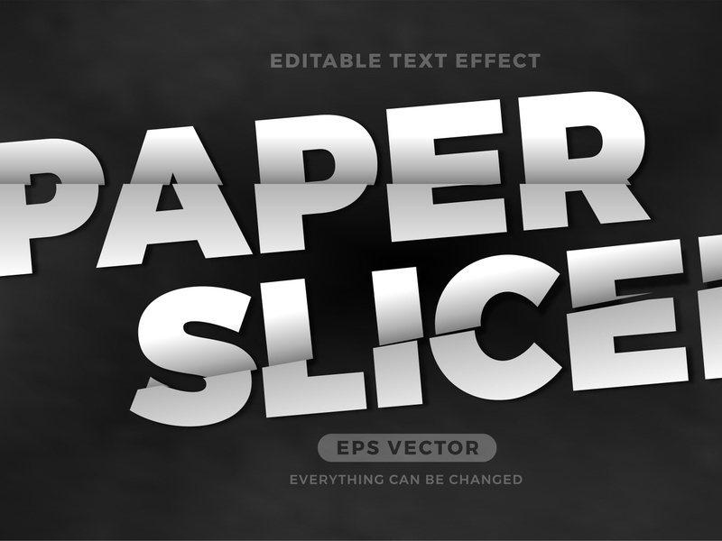 Paper Sliced editable text effect vector template