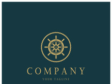 The cruise logo,ship steering logo, boat, yacht, rope, maritime, anchor. Logo for business, sailor, sailing, tourism